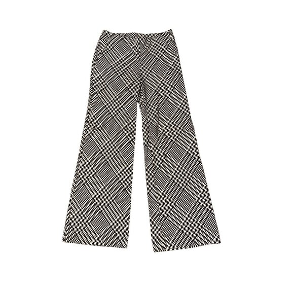 Chico's Pants - Chicos Women's Black & White Plaid Wide-Leg Pants Size 2R